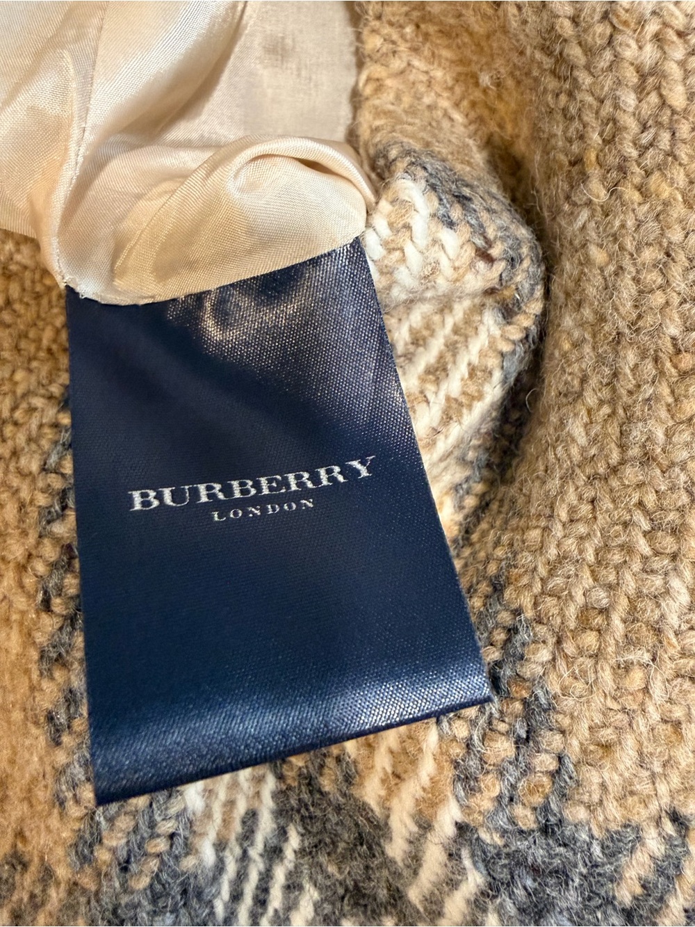 Burberry Plaid Wool Mini Skirt in Taupe, Gray, and Cream - Picture 7 of 8